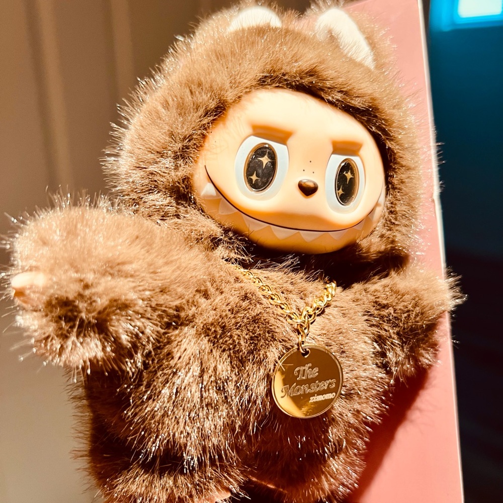 Brown Furry Monster Zimomo plush toy
